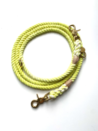 NEON YELLOW ROPE LEASH SIZE S AND M