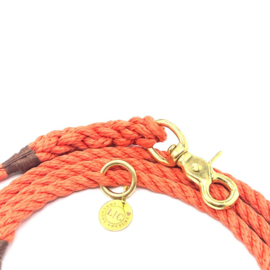 LAISSE EN CORDE DE NYLON ORANGE ADJUSTABLE