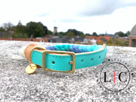 TIFFANY BLUE | ROPE DOG COLLAR | LEATHER