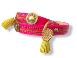 LEREN HALSBAND ROZE