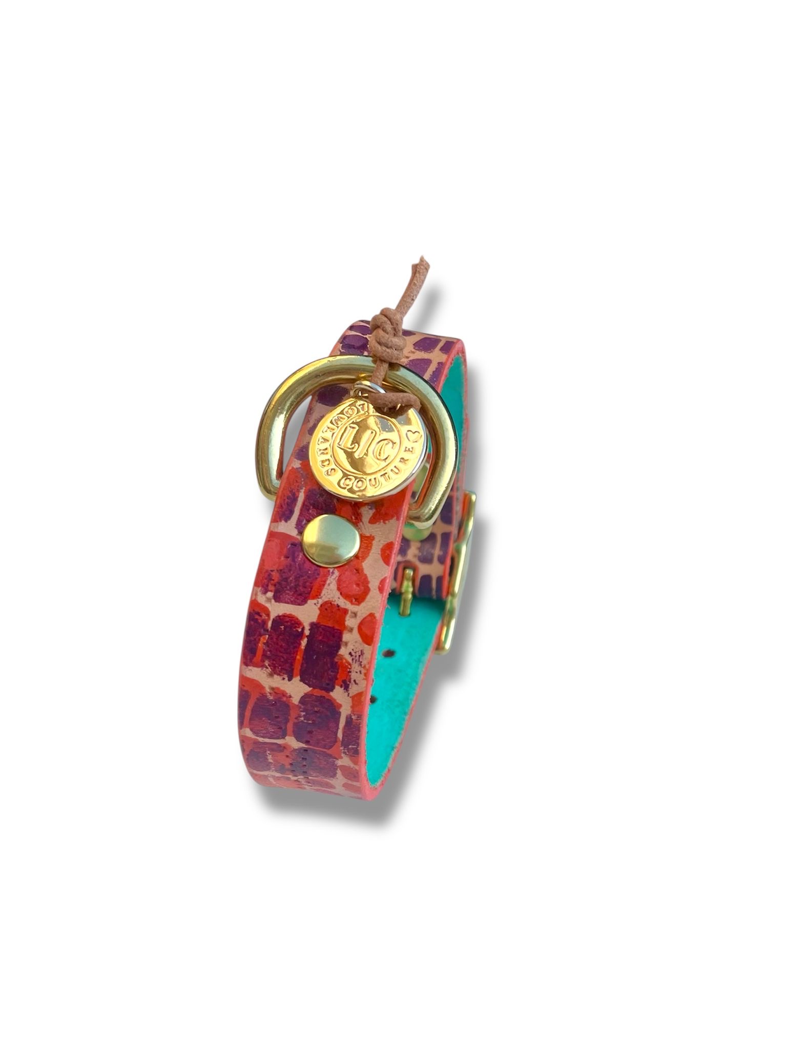 SNAKE-EFFECT LEATHER DOG COLLAR