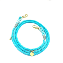 EXTRA LONG  LAISSE MULTIFONCTION TURQUOISE