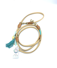 LAISE DE CHIEN EN CUIR  TURQUOISE| 1.20M 