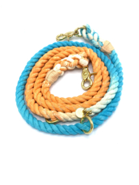 🍊 🐬 ORANGE/TURQUOISE COTTON DOG LEASH