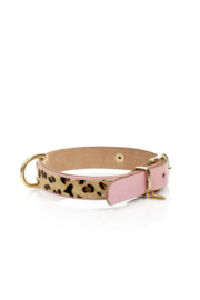 WILD ROMANCE #1 | PINK/LEOPARD  LEATHER DOG COLLAR