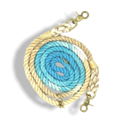 BEIGE/TURQUOISE ROPE LEASH