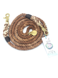 BROWN  COTTON ROPE  DOG LEAD , ADJUSTABLE