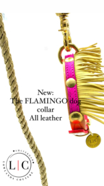 LEREN HALSBAND FLAMINGO