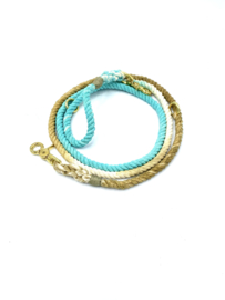 BEIGE/TURQUOISE ROPE LEASH