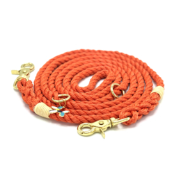 LAISSE EN CORDE DE NYLON ORANGE ADJUSTABLE