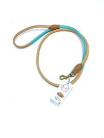 SIZE M (10mm width) CITY LEASH TURQUOISE/LEATHER