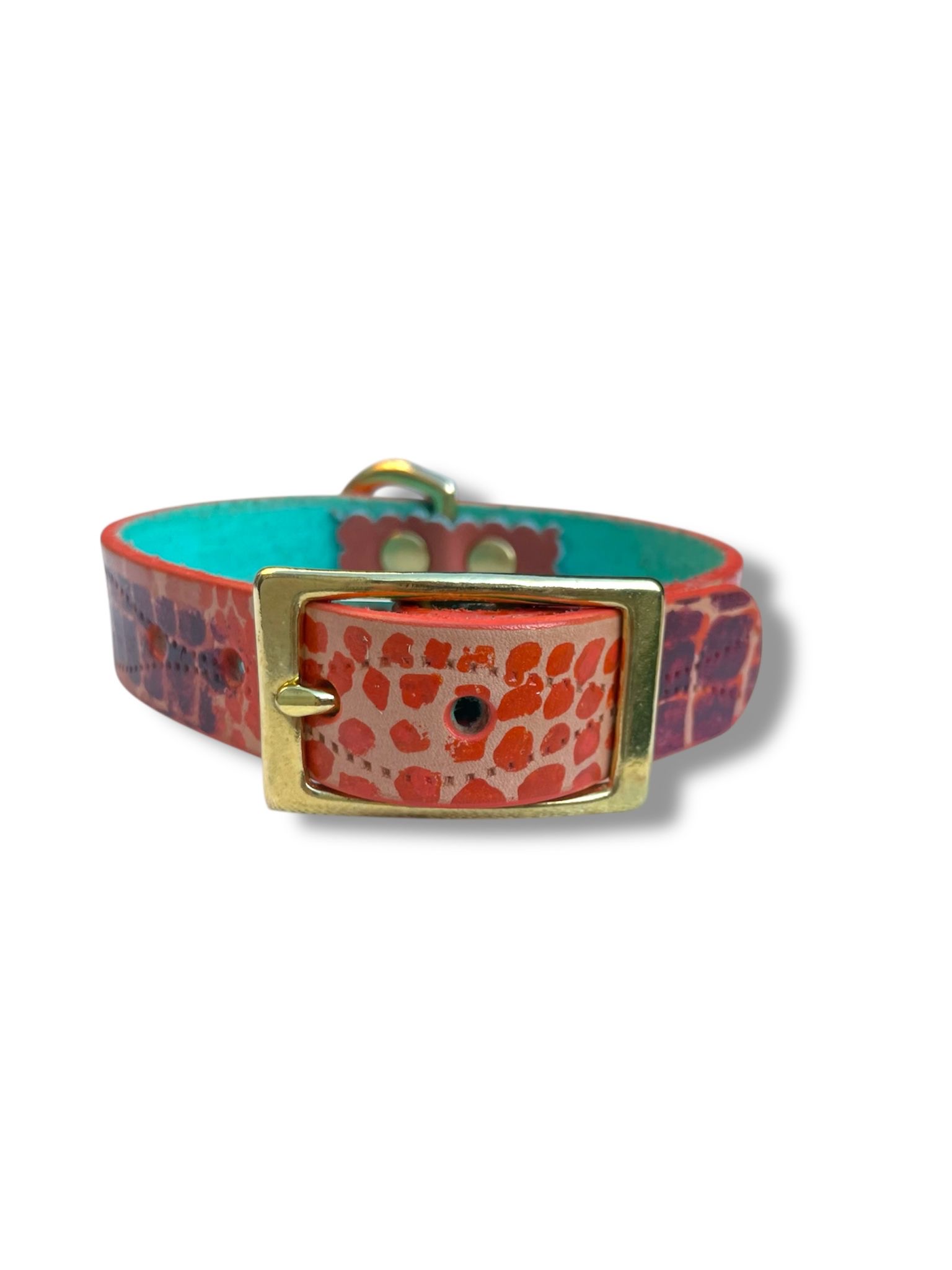 SNAKE-EFFECT LEATHER DOG COLLAR