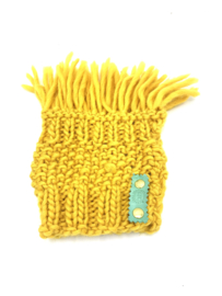 CACHE COL  SNOOD POUR CHIEN | JAUNE OCRE | 100% LAINE