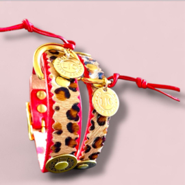 COLLIER POUR CHIEN LEOPARD ET ROUGE