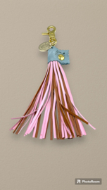 FRINGE HANGER PINK AND BROWN