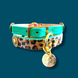HALSBAND LUIPAARD PRINT TURQUOISE