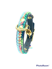 LEATHER DOG COLLAR NIGHT SKY