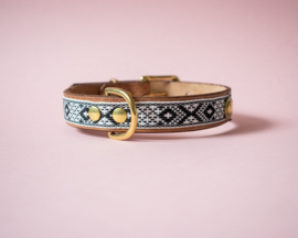 LEDER HALSBAND | AZTEC | SCHWARZE & WEISSE| 