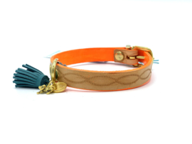 ITALIAN LEATHER DOG COLLAR LAVA ORANGE