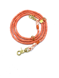 LONG DOG ROPE LEASH  DARK CORAL