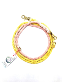 COTTON YELLOW/CORAL DOG LEASH  | 2M