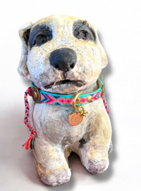 LEREN HALSBAND MEERKLEURIG