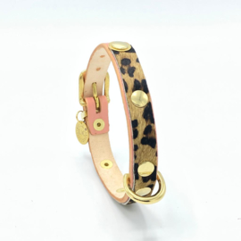 WILD ROMANCE #1 | PINK/LEOPARD  LEATHER DOG COLLAR