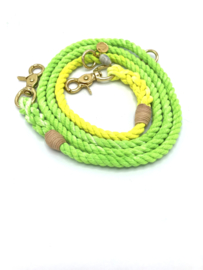 NEON COTTON ROPE  DOG LEASH , ADJUSTABLE