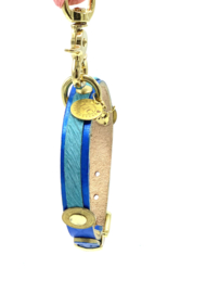 COLLIER EN CUIR BLEU METALLIC