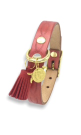 RED LEATHER DOG COLLAR