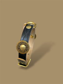 LEREN ZWARTE HONDENHALSBAND
