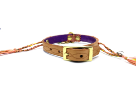 COLLIER DE CHIEN EN CUIR ROSE VIOLET