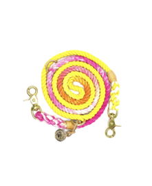 COTTON YELLOW/CORAL DOG LEASH  | 2M