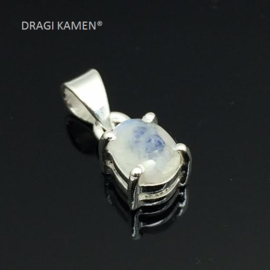 DRAGI KAMEN® - Regenboog Maansteen facet geslepen hanger in 925 zilveren zetting.