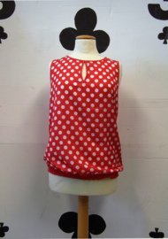 Polkadot Top Rood/Wit