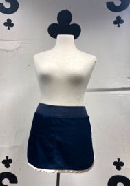 Blue satin mini skirt
