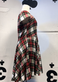 Hell Bunny Vixen Tartan dress white