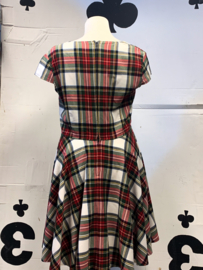 Hell Bunny Vixen Tartan dress white