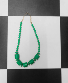 Vintage Kralen ketting - Groen