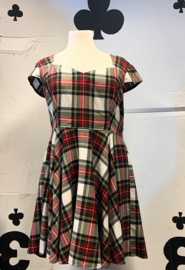 Hell Bunny Vixen Tartan dress white