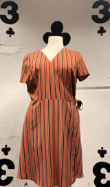 Orange/Pink Striped wrap dress