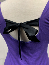 Purple Top with black satin bowback