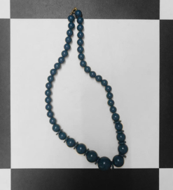 Vintage Kralen ketting - Donkerblauw