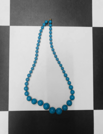 Vintage Kralen ketting - Aqua