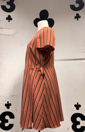 Orange/Pink Striped wrap dress