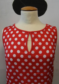 Polkadot Top Rood/Wit