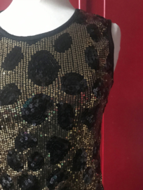50's Black & Gold Glitter mini dress
