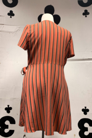 Orange/Pink Striped wrap dress