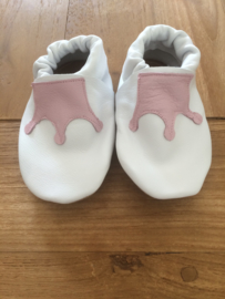 Menu Baby Shoes -  Crème met roze kroon