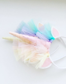 Unicorn diadeem pastelroze -  pastelroze